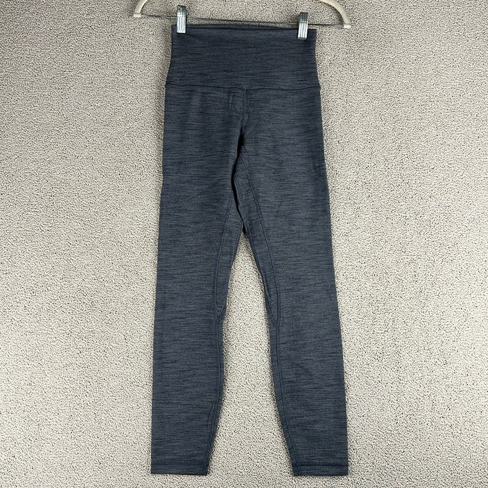 Lululemon Leggings High Waisted Heather Gray Womens Size 4 Yoga Workout Pants